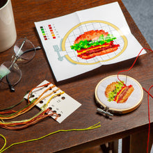 Laden Sie das Bild in den Galerie-Viewer, Mini Kreuzstich Stickset "Burger"