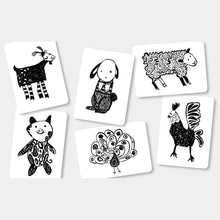 Laden Sie das Bild in den Galerie-Viewer, Flashcards Kontrastkarten "Bauernhoftiere"