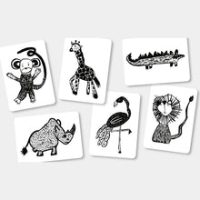 Laden Sie das Bild in den Galerie-Viewer, Flashcards Kontrastkarten "Safari Tiere"